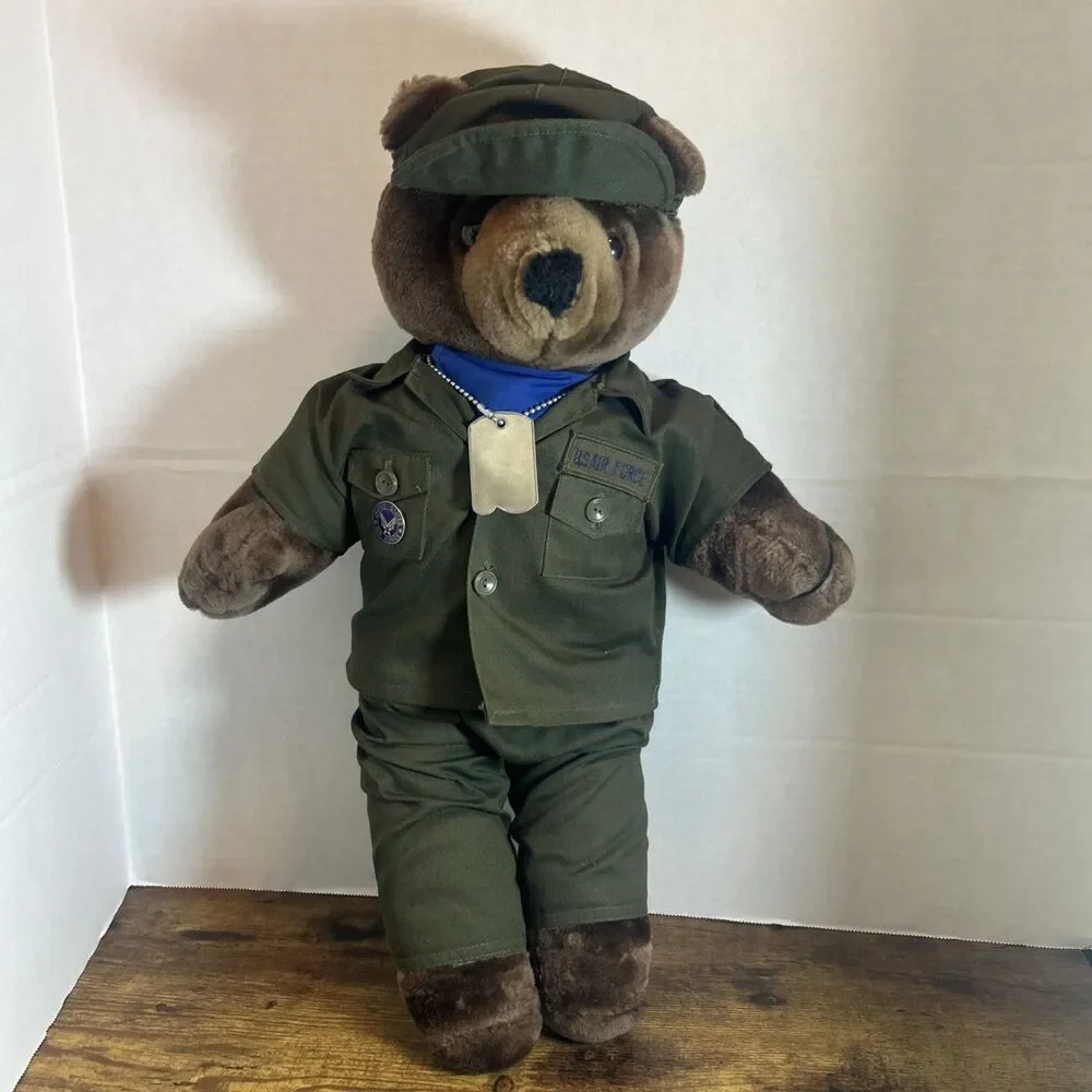 Vintage 1980’s Bear Forces of America USAF Air Force Teddy Bear Plush 20” Korea